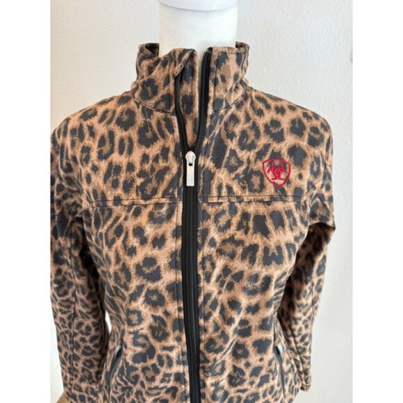 Ariat Women Leopard Print Full Zip Softshell Jacket - Picture 2 of 6